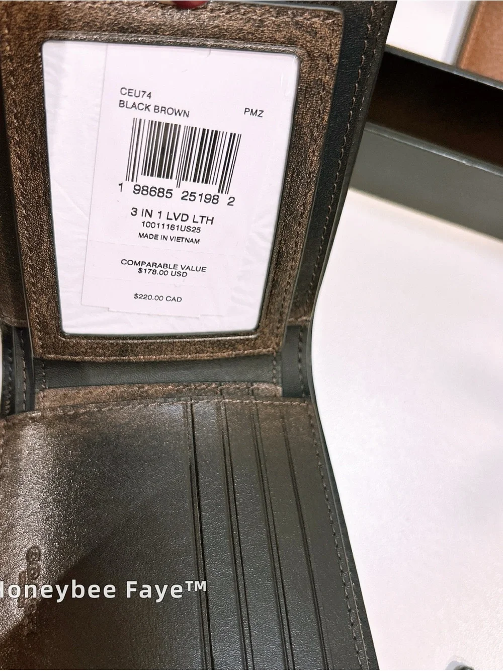 Coach Black Leather Men's 3-In-1 Wallet In Loved Leather ceu74